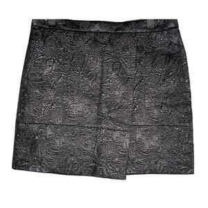 NWT J Crew Matelassé Origami Textured Metallic Lined Mini Skirt Zip Up 4 Grey